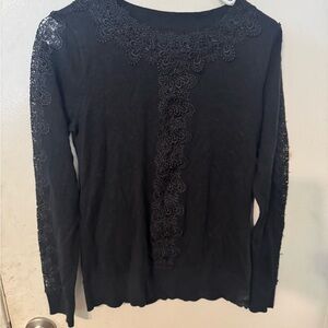 Chic Black Lace Women's Blouse